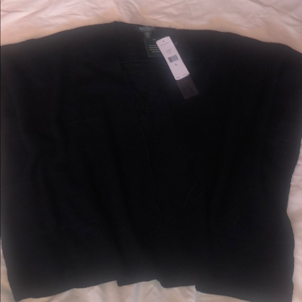 Ralph Lauren black knit poncho. NWT.